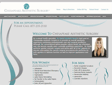 Tablet Screenshot of chesapeakeaestheticsurgery.com